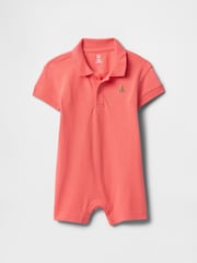 Gap Pink Pique Polo Romper (Newborn-24mths) - Image 1 of 2