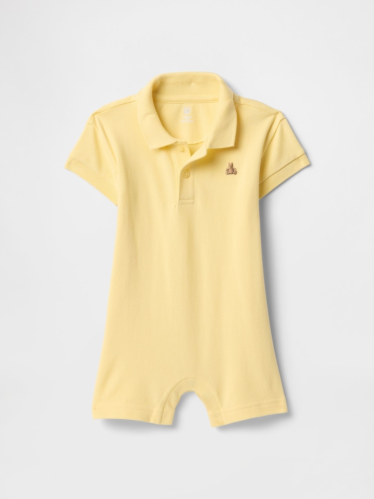 Gap Yellow Pique Polo Romper (Newborn-24mths) - Image 1 of 2