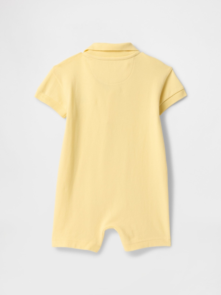 Gap Yellow Pique Polo Romper (Newborn-24mths) - Image 2 of 2