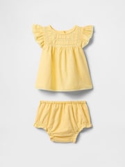 Gap Yellow Linen-Cotton Ruffle Outfit Set (Newborn-24mths) - Image 1 of 2