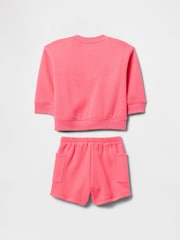 Rosa - Conjunto de pantalones cortos de chándal con diseño de tacto suave y logo vintage de Gap (recién nacido - 24 meses) - Imagen 2 de 2