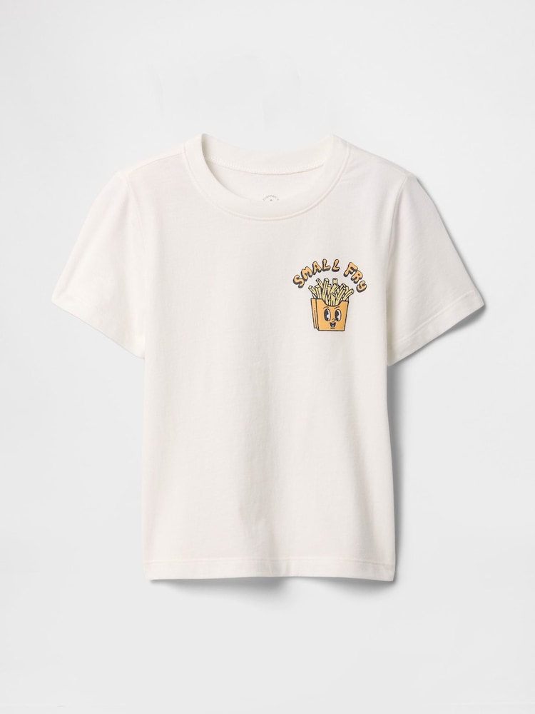 Gap White Fries Short Sleeve Graphic T-Shirt (6mths-5yrs) - Image 1 of 3