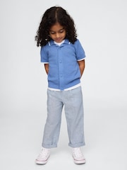 Синий - Gap Linen-Cotton Pull On Trousers (6mths-5yrs) - Image 1 of 3