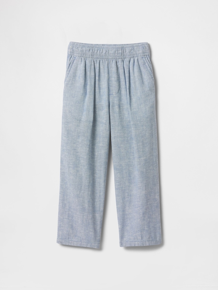 Синий - Gap Linen-Cotton Pull On Trousers (6mths-5yrs) - Image 2 of 3