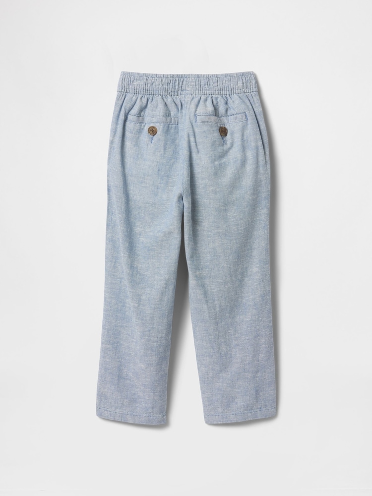 Синий - Gap Linen-Cotton Pull On Trousers (6mths-5yrs) - Image 3 of 3