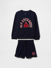 Gap Navy Blue Vintage Logo Sweatshirt and Shorts Set (6mths-5yrs) - Image 1 of 2