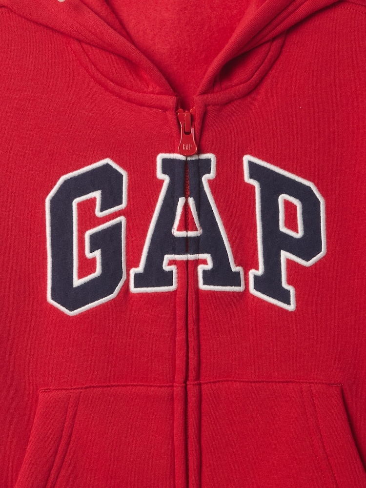 Gap Red Zip Up Logo Zip Up Hoodie (6mths-5yrs) - Image 3 of 3