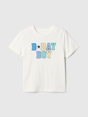 Gap White Birthday Boy Short Sleeve Graphic T-Shirt (6mths-5yrs) - Image 1 of 3
