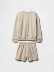 Gap Beige Vintage Logo Sweatshirt and Shorts Set (6mths-5yrs) - Image 2 of 2