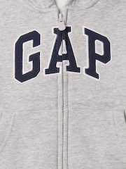 Gap Grey Zip Up Logo Zip Up Hoodie (6mths-5yrs) - Image 3 of 3