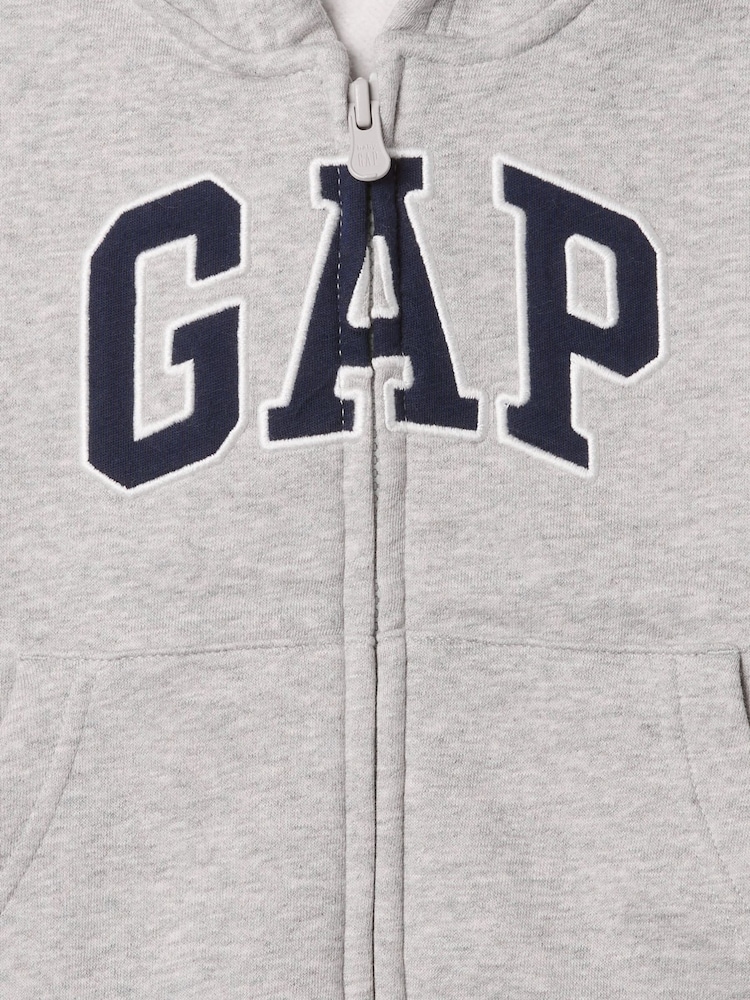 Gap Grey Zip Up Logo Fleece-Lined Hoodie (6mths-5yrs) - Image 3 of 3 Gap Grey Zip Up Logo Fleece-Lined Hoodie (6mths-5yrs) - Image 3 of 3