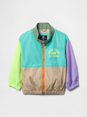 Gap Multi/ Green NYC Logo Colourblock Windbreaker (6mths-5yrs) - Image 1 of 2