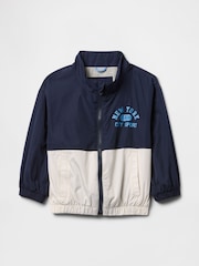Gap Navy Blue NYC Logo Colourblock Windbreaker (6mths-5yrs) - Image 1 of 3