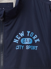 Gap Navy Blue NYC Logo Colourblock Windbreaker (6mths-5yrs) - Image 3 of 3