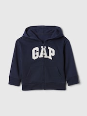 Gap Navy Blue Zip Up Logo Zip Up Hoodie (6mths-5yrs) - Image 1 of 3