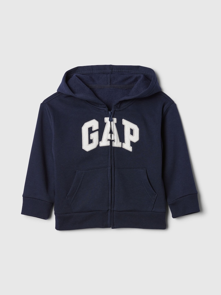Gap Navy Blue Zip Up Logo Zip Up Hoodie (6mths-5yrs) - Image 1 of 3