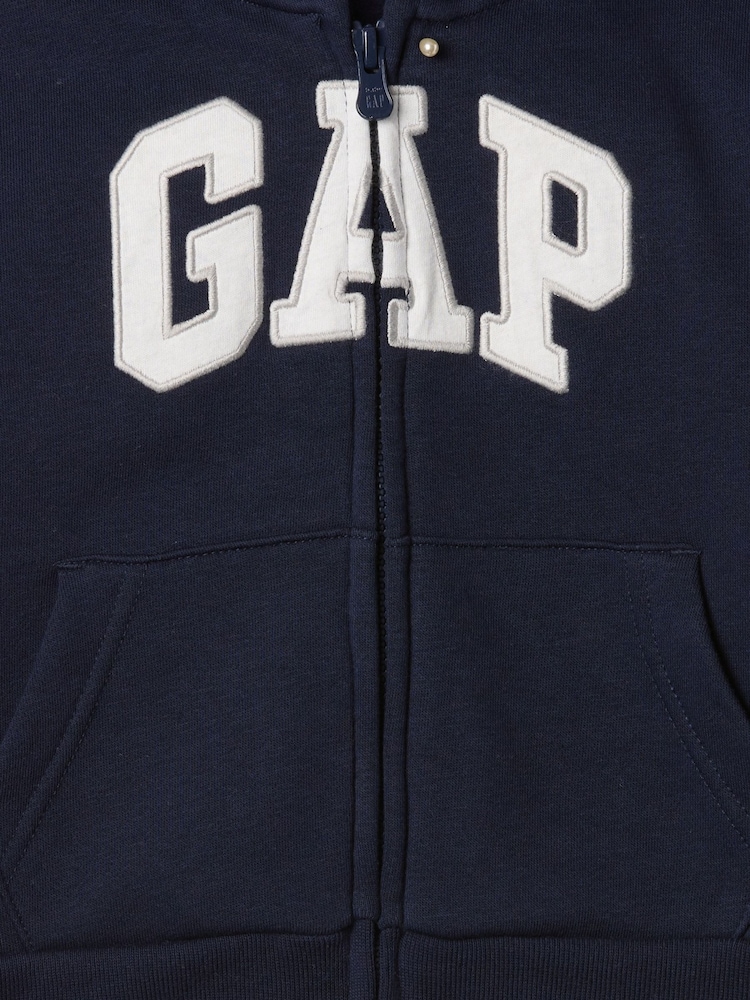 Gap Navy Blue Zip Up Logo Zip Up Hoodie (6mths-5yrs) - Image 3 of 3