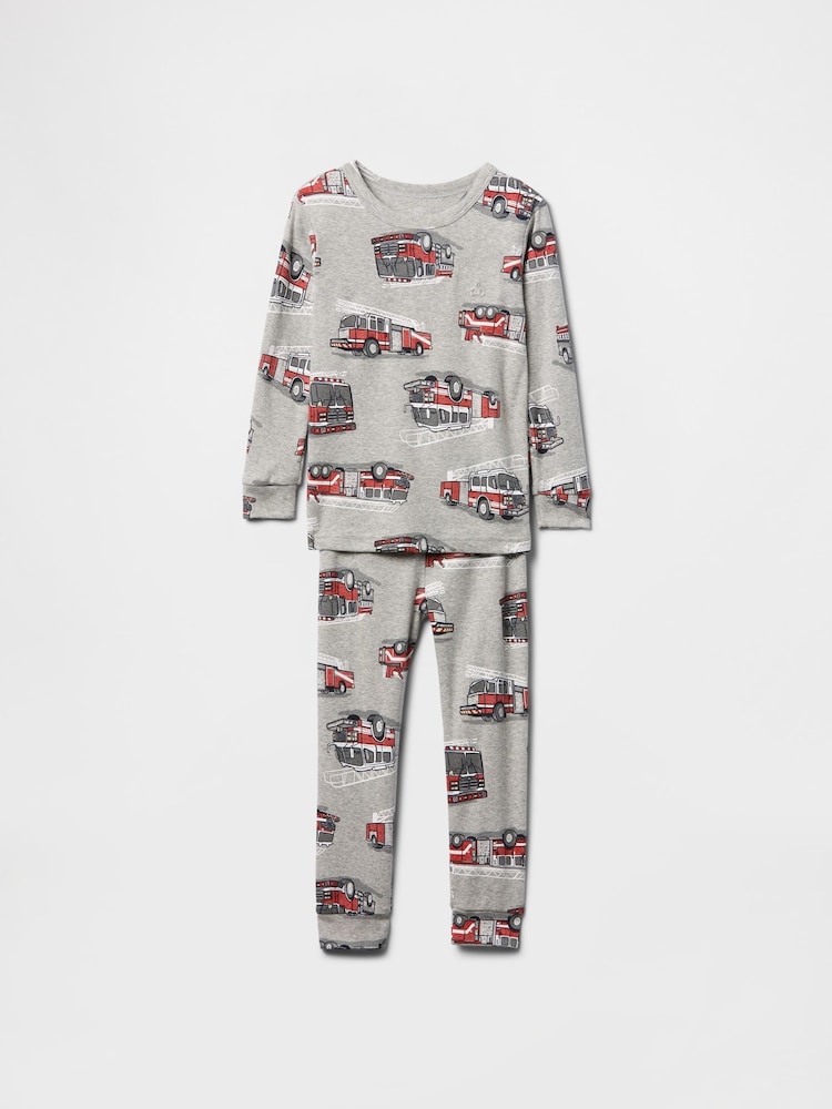 Gap Grey Fire Truck Cotton Long Pyjamas (6mths-5yrs) - Image 1 of 2