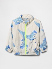 Gap Beige Dinosaur Windbreaker Zip Up Jacket (6mths-5yrs) - Image 1 of 2