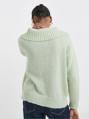 JD Williams Pistachio Green Statement Collar Cardigan - Image 2 of 4