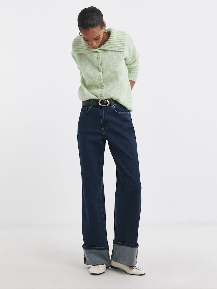 JD Williams Pistachio Green Statement Collar Cardigan - Image 4 of 4