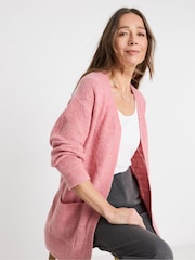 JD Williams Pink Sponge Mid Length Pointelle Cardigan - Image 1 of 4