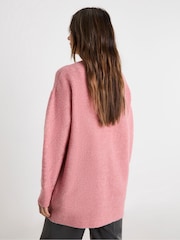 JD Williams Pink Sponge Mid Length Pointelle Cardigan - Image 2 of 4