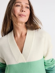 JD Williams Green V-Neck Curved Hem Tunic - Image 3 of 4