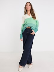 JD Williams Green V-Neck Curved Hem Tunic - Image 4 of 4