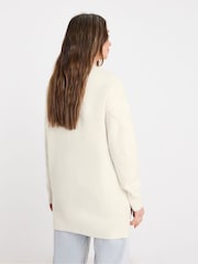 JD Williams White Sponge Mid Length Pointelle Cardigan - Image 2 of 4