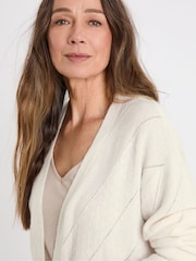 JD Williams White Sponge Mid Length Pointelle Cardigan - Image 3 of 4