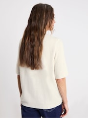 JD Williams Ivory Sponge Short Sleeve Crew Neck Jumper - Image 2 of 4