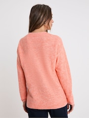 JD Williams Orange Sponge Rib Shoulder And Side Seam Jumper - Image 2 of 4