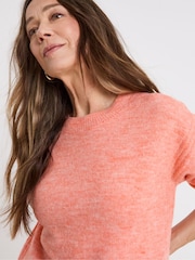 JD Williams Orange Sponge Rib Shoulder And Side Seam Jumper - Image 3 of 4