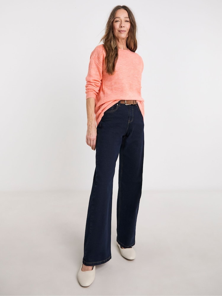 JD Williams Orange Sponge Rib Shoulder And Side Seam Jumper - Image 4 of 4