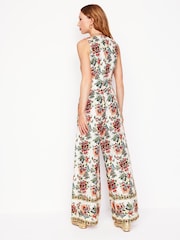 Boden Cream V-Neck 100% Linen Jumpsuit - Image 3 of 4