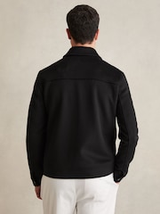 Reiss Black Peridoe Zip-Through Trucker Jacket With Wool - Image 5 of 6
