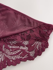 Burgundy Red High Leg Ultimate Comfort Lace Knickers 2 Pack - Image 8 of 8