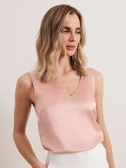 Phase Eight Pink Athena Satin Vest Top - Image 1 of 6