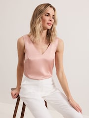 Phase Eight Pink Athena Satin Vest Top - Image 4 of 6