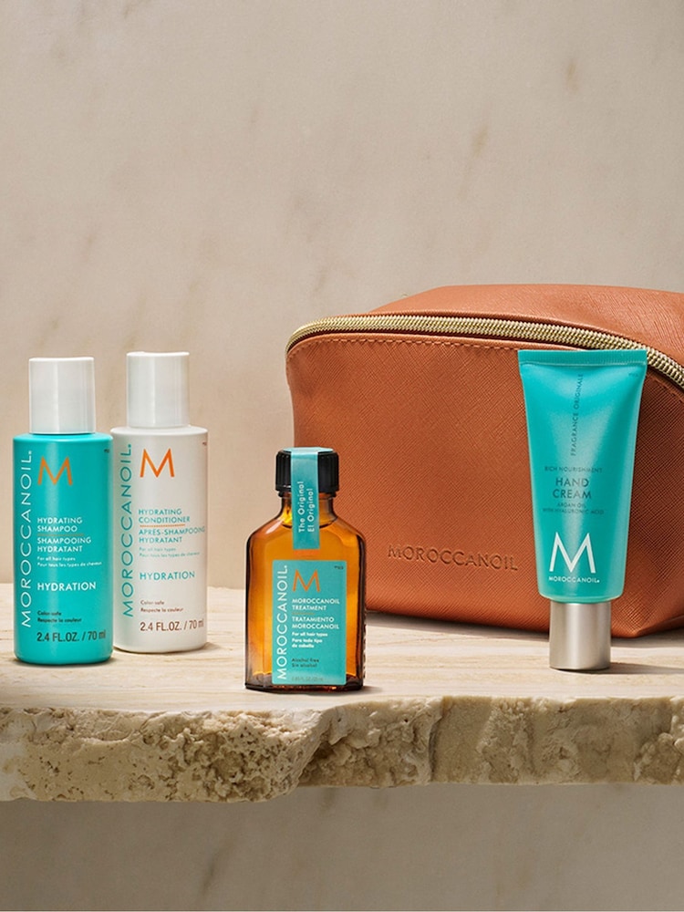 Moroccanoil Hydration Discovery Kit Including FREE Cosmetic Bag and Hand Cream - Image 2 of 5 Moroccanoil Hydration Discovery Kit Including FREE Cosmetic Bag and Hand Cream - Image 2 of 5