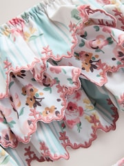 Blue Stripe Floral Tiered Bikini (3-16yrs) - Image 5 of 5