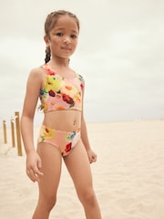 Pink Floral Scallop Bikini (3-16yrs) - Image 1 of 1