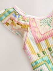 Multi Patchwork Floral Frill Shoulder Swimsuit (3mths-7yrs) - Image 4 of 5