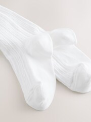 White Regular Length Cotton Rich Cable Tights - Image 2 of 3