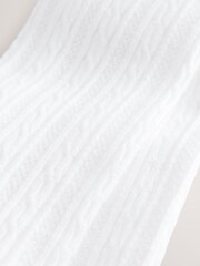 White Regular Length Cotton Rich Cable Tights - Image 3 of 3