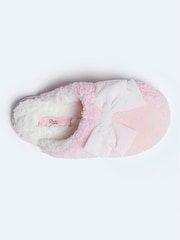 Boux Avenue Pink Cosy Pretty Bow Mule Sliders - Image 4 of 6