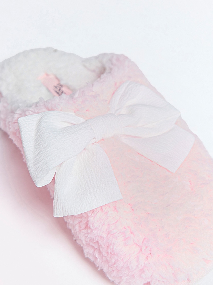 Boux Avenue Pink Cosy Pretty Bow Mule Sliders - Image 6 of 6