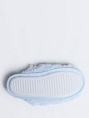 Boux Avenue Blue Cosy Bow Embellished Powder Slider Slippers - Image 6 of 6