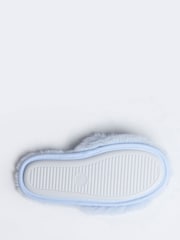 Boux Avenue Blue Cosy Bow Embroidered Powder Mule Slippers - Image 5 of 6